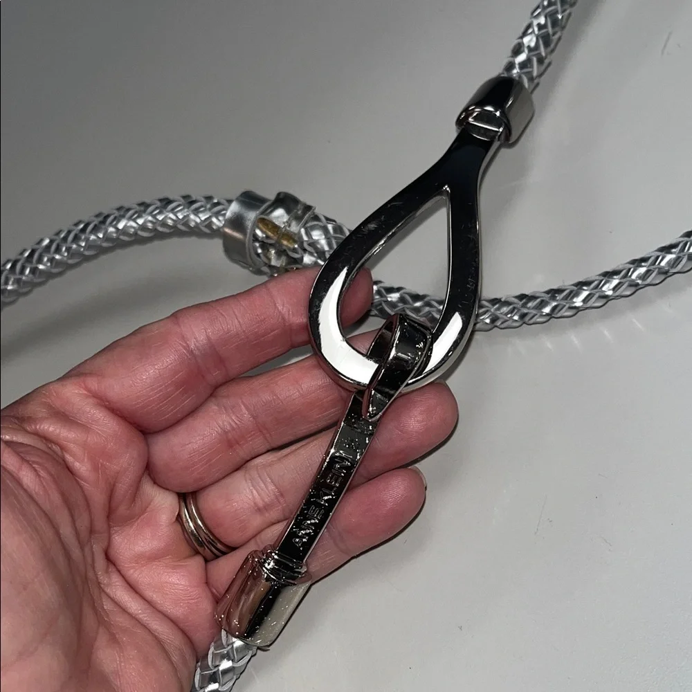 Anne Klein Silver tone Braided Belt size medium/ large 38” inches